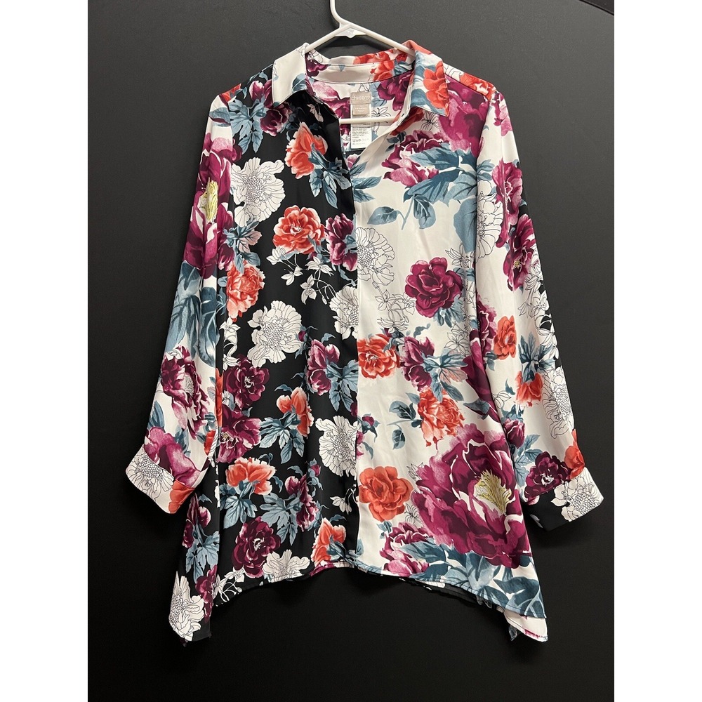 Chico's Floral Colorblock sz 1